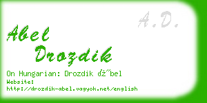 abel drozdik business card